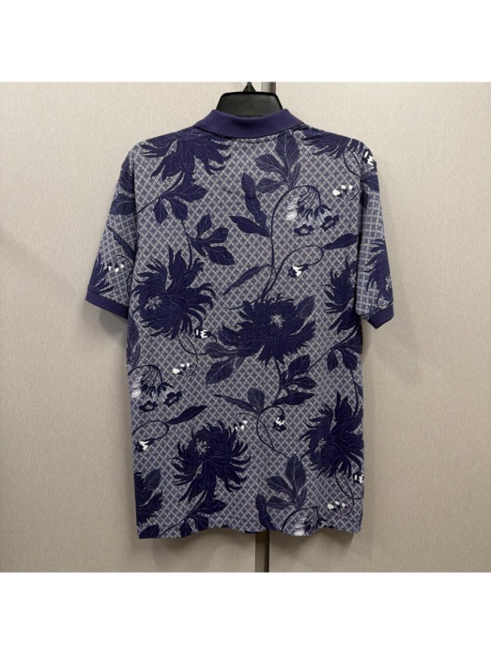 Robert Graham Basque Polo Shirt Mens Small Navy Floral Print Knit Short Sleeve - Picture 4 of 8